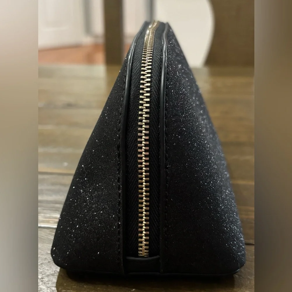 Kate Spade New York Shimmy Glitter Cosmetics Case in Black